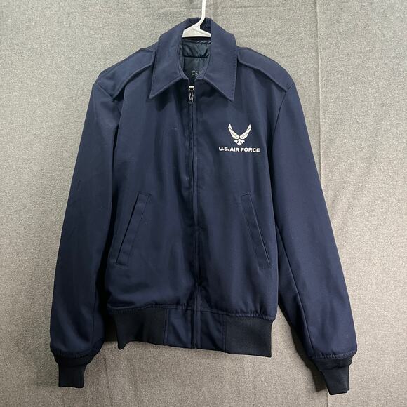 U.S. Air Force Army Jacket Adult Size M Blue Navy Mens Full Zip - Picture 1 of 8